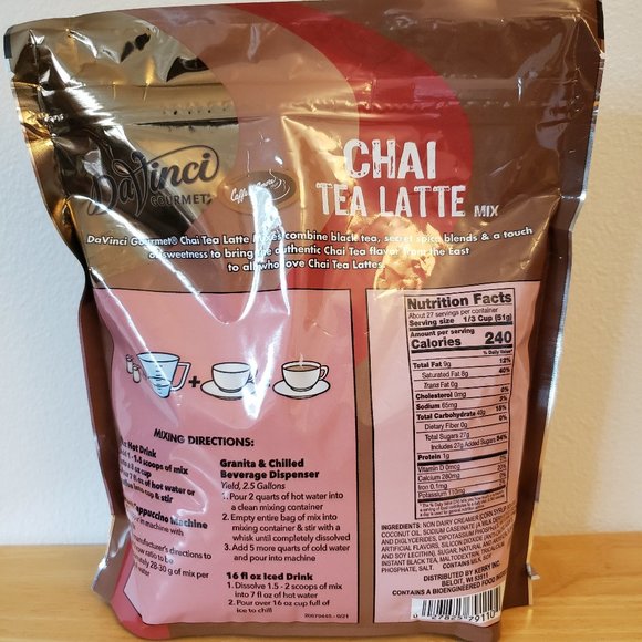 DaVinci Gourmet Kitchen Davinci Gourmet Chai Tea Latte Mix 3lbs